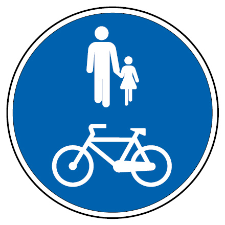Sinal de trânsito pista obrigatória para peões e velocípedes Sinal de trânsito pista obrigatória para peões e velocípedes