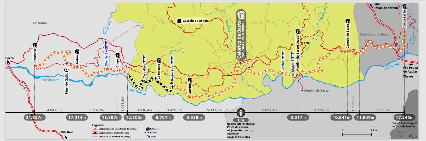 Mapa da Ecopista do Tâmega